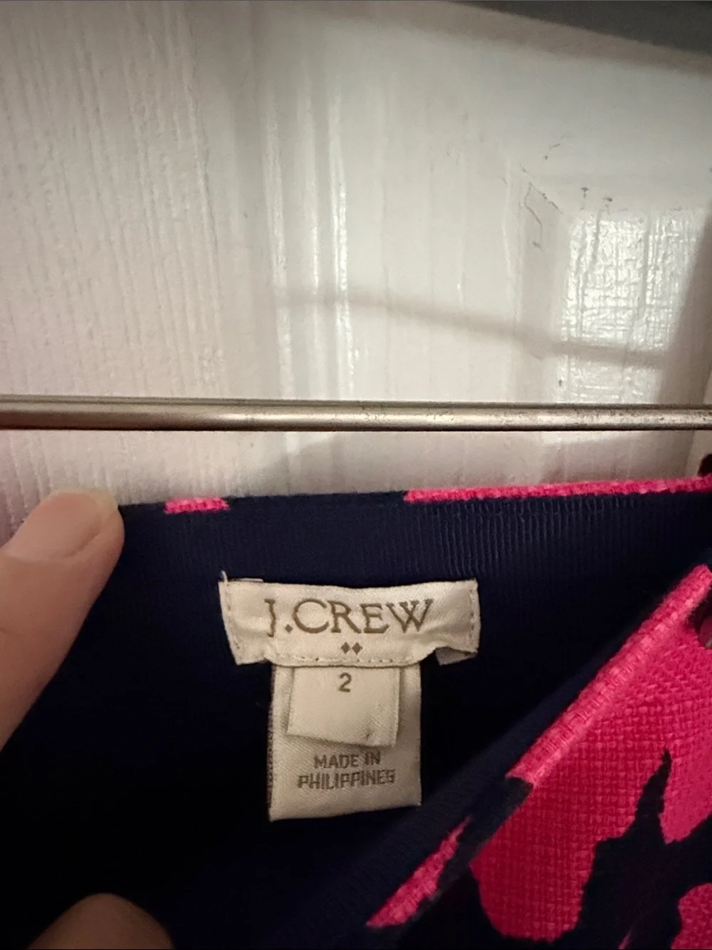 J. Crew Hot Pink and Navy Floral Pencil Skirt